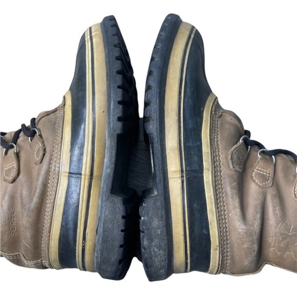 SOREL Men's Vintage Kaufman Caribou Tan Leather Waterproof Snow Boots *No Size* - Picture 2 of 16